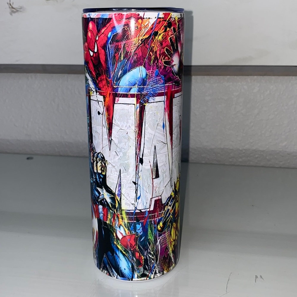 Marvel Super Heroes Comics Style Stainless Steel Tumbler ❤️ LIKE NEW!💙